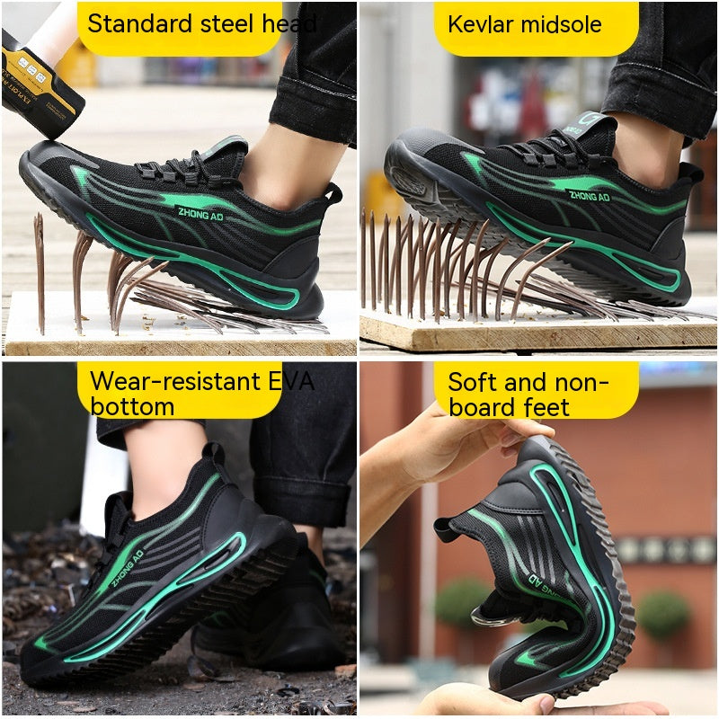 Men's Fashion Anti-smashing And Anti-penetration Flyknit Protective Shoes