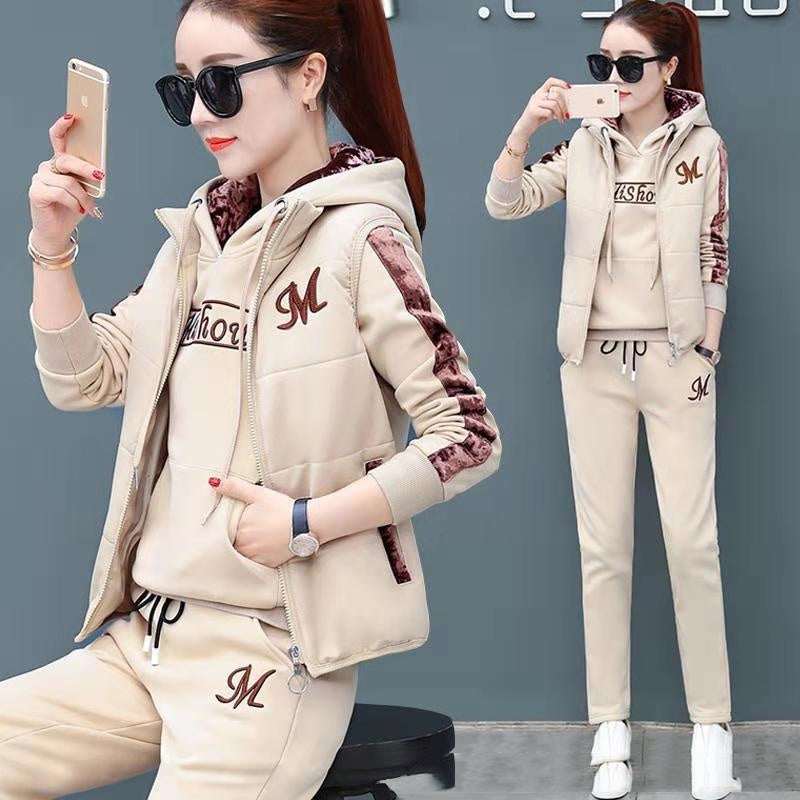 Fleece Lined Thickened Sportswear Suit Casual