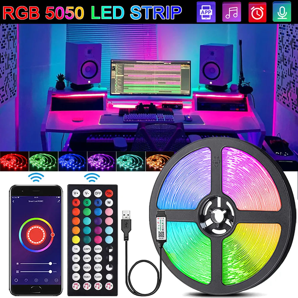 Light Strip USB Infrared Remote Control Flexible Lamp