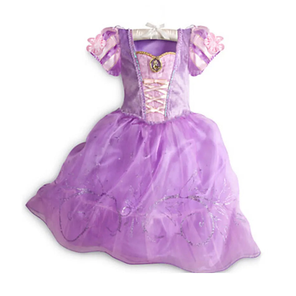 Little Girl Rapunzel Costume Party Fancy Princess Dress Christmas