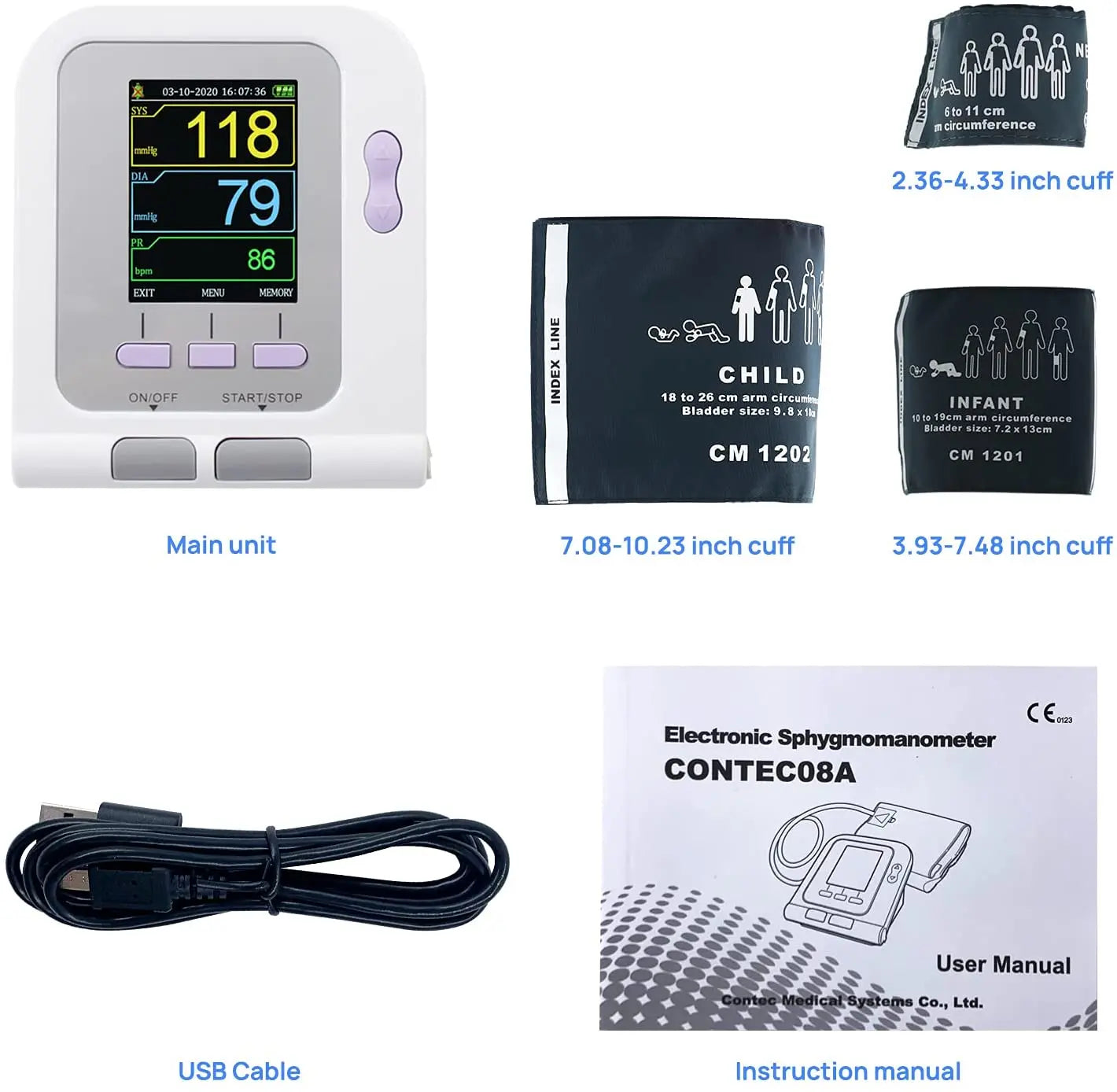 Digital Veterinary Blood Pressure Monitor NIBP Cuff, Dog/Cat/Pets Animal Care