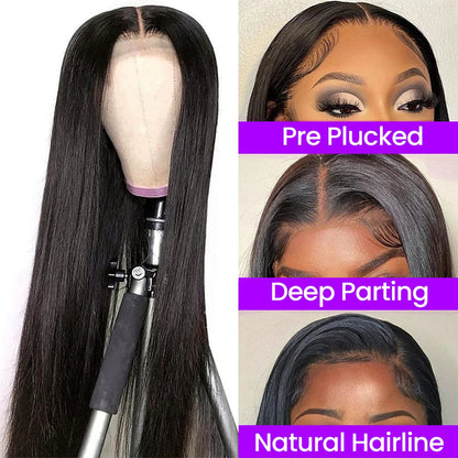 Straight Lace Front Wigs 32 Inches HD Transparent Lace Frontal