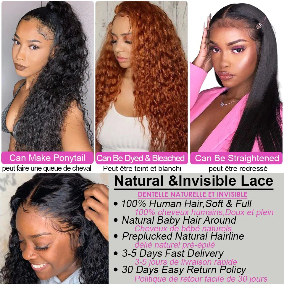 Nicelight Water Wave Transparent 13x6 Lace Frontal Wigs