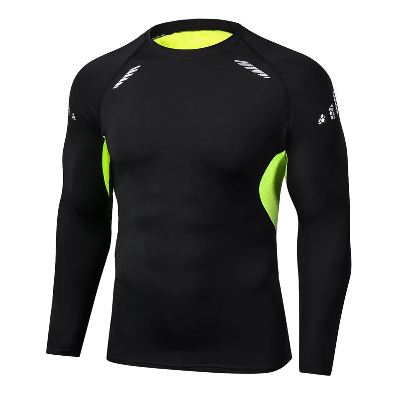 Men's T-shirt Men Running Sport T Shirt Men Compression Fitness Tops Tee