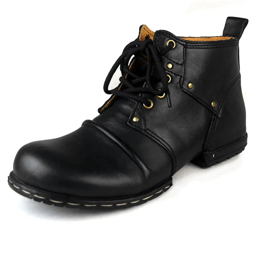 Quality Handmade High Shoes Boots Rivet Spring Boots