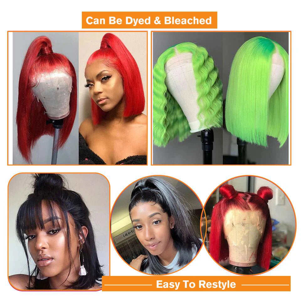 Lace Front Wig Short Human Hair Wigs Remy Hair