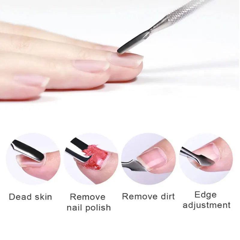 Cuticle Pusher Nail Polish Remover Gel Nail Polish Peeler Scraper Stainless Steel