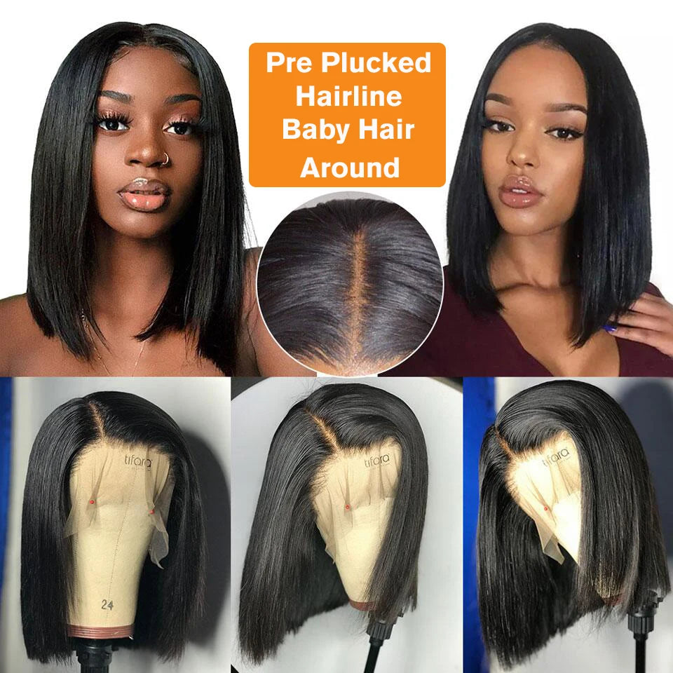 Lace Front Wig Short Human Hair Wigs Remy Hair