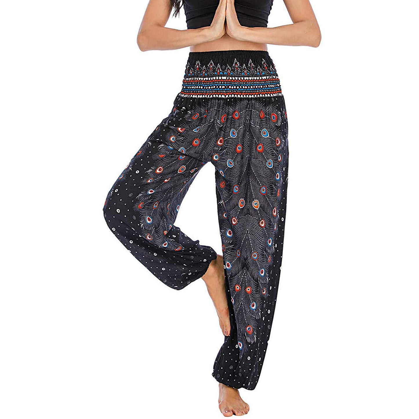 Printed Wide-leg Pants Casual Trousers