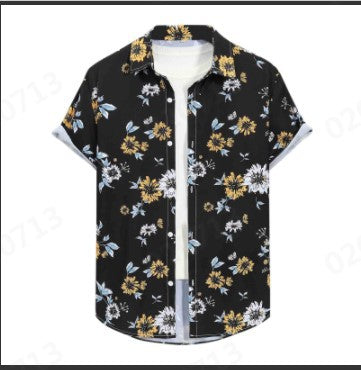 Summer Men's Hawaiian 3D Digital Printing Shirt Short Sleeve