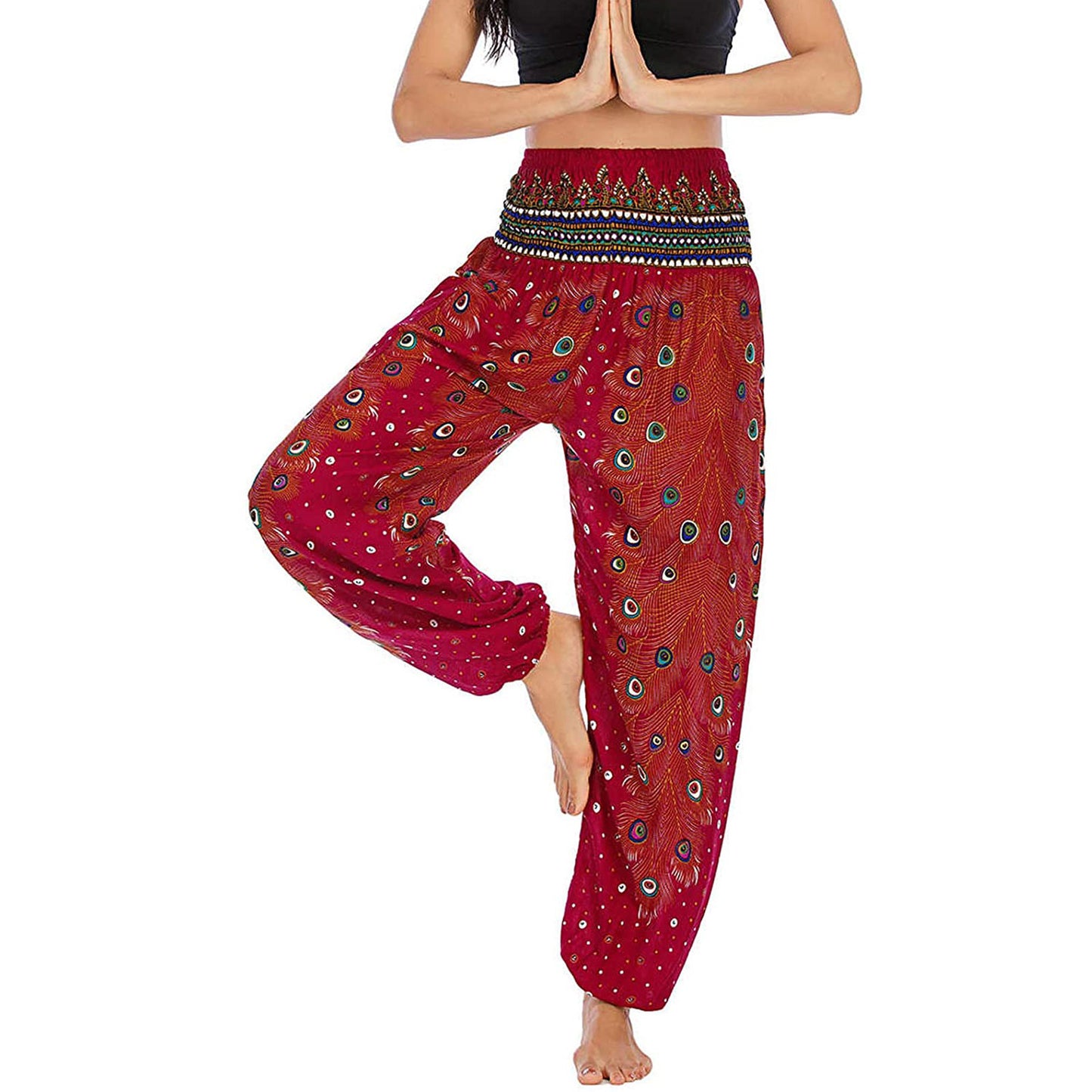 Printed Wide-leg Pants Casual Trousers