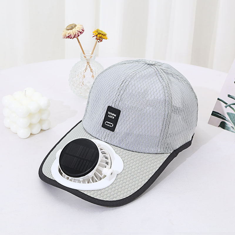 Solar Charging Belt Fan Hat Men And Women Breathable Mesh Sun Protection