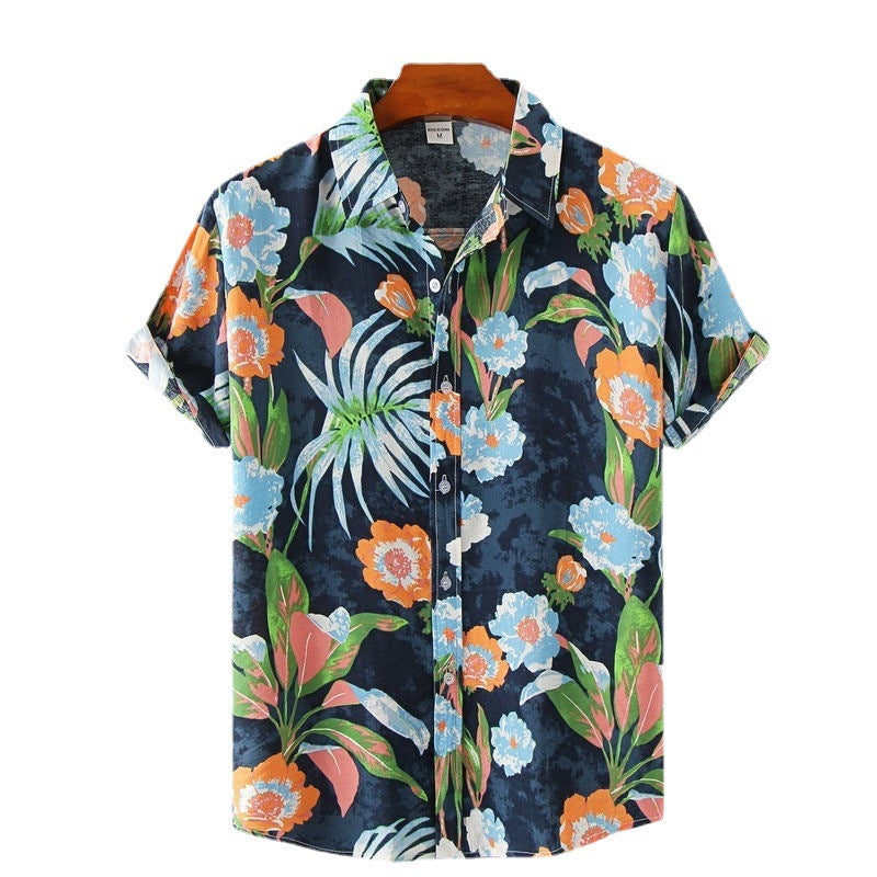 Summer Men's Hawaiian 3D Digital Printing Shirt Short Sleeve