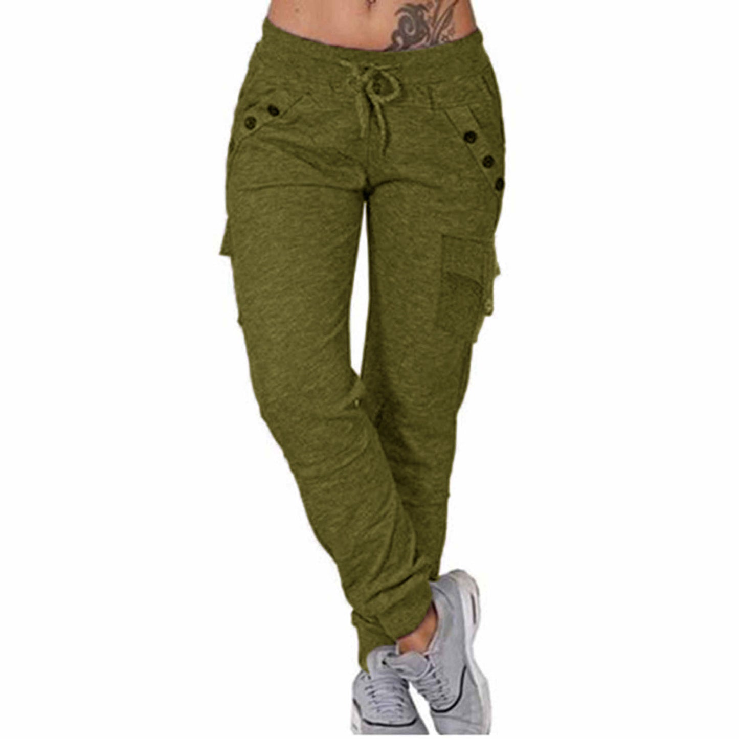 Loose Sports Style Casual Drawstring Skinny Pants