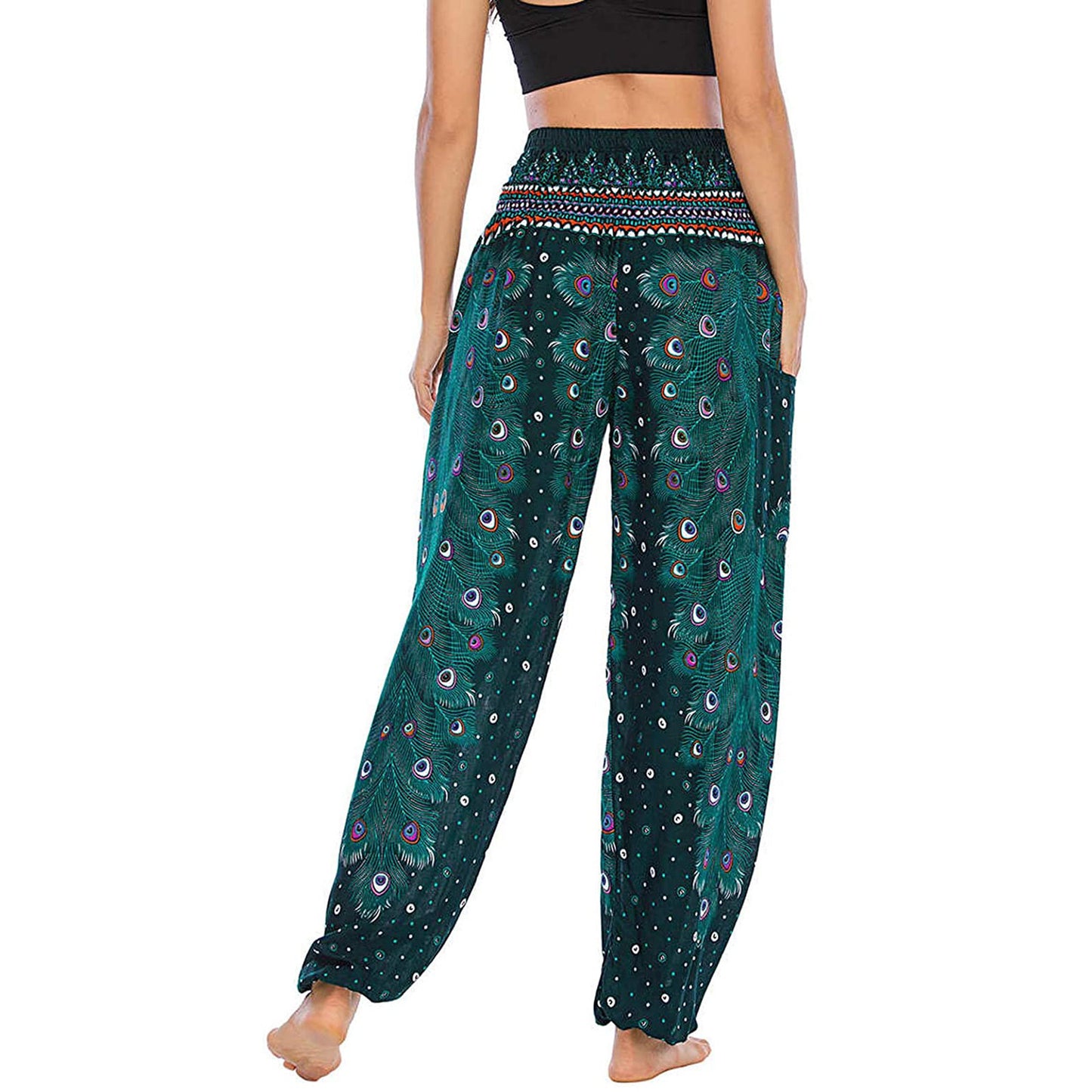 Printed Wide-leg Pants Casual Trousers