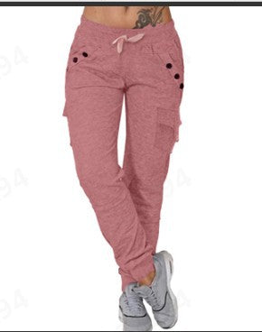 Loose Sports Style Casual Drawstring Skinny Pants