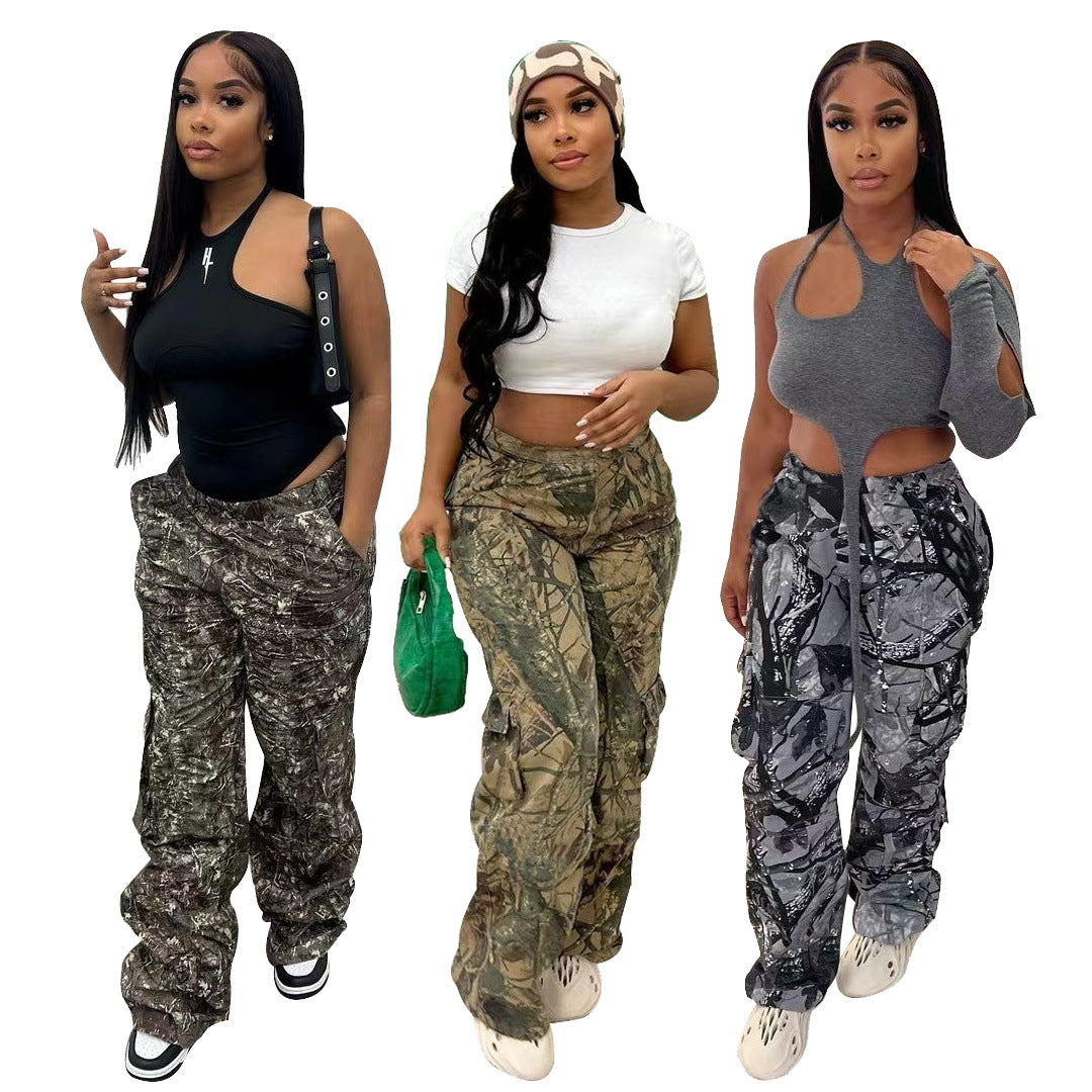 Women's Fashion Casual Camouflage Printed Overalls