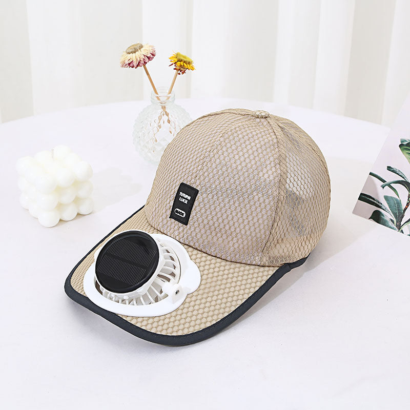 Solar Charging Belt Fan Hat Men And Women Breathable Mesh Sun Protection