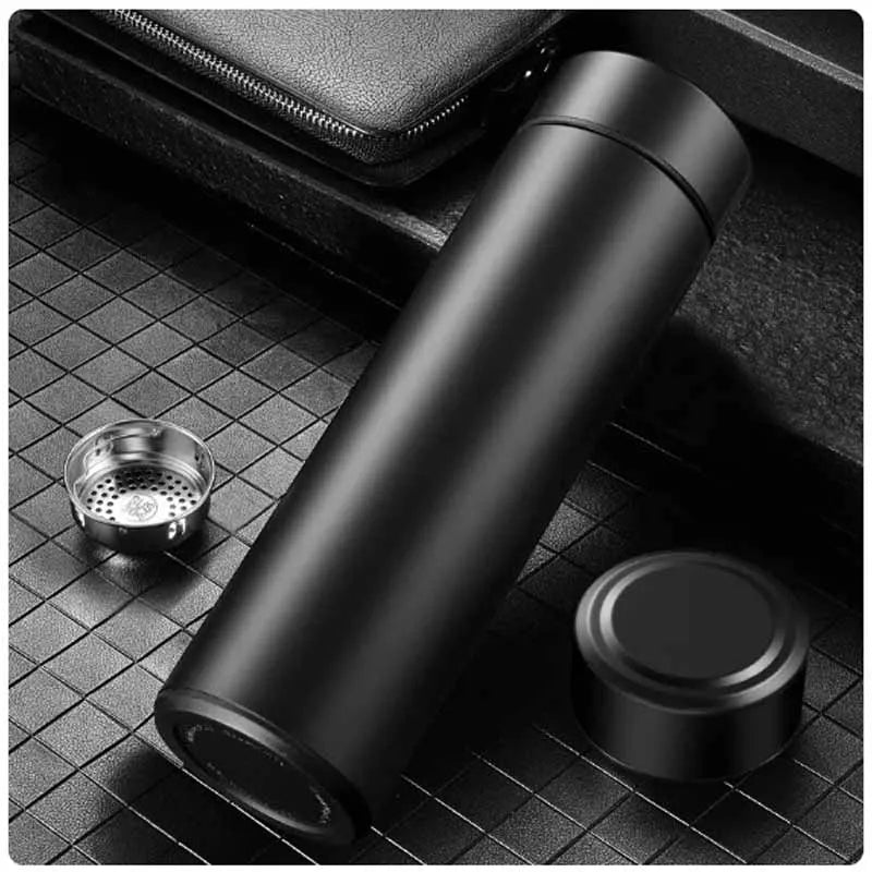 Stainless steel thermos bottle with digital