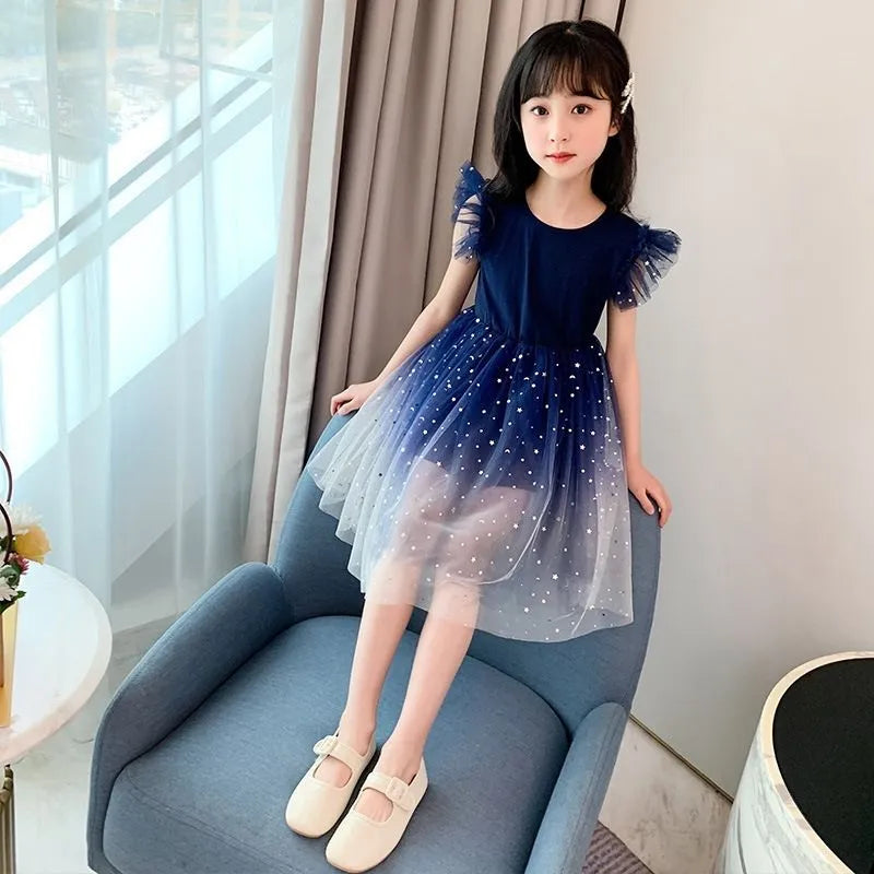 Summer Girl Dress Princess Star Sleeveless