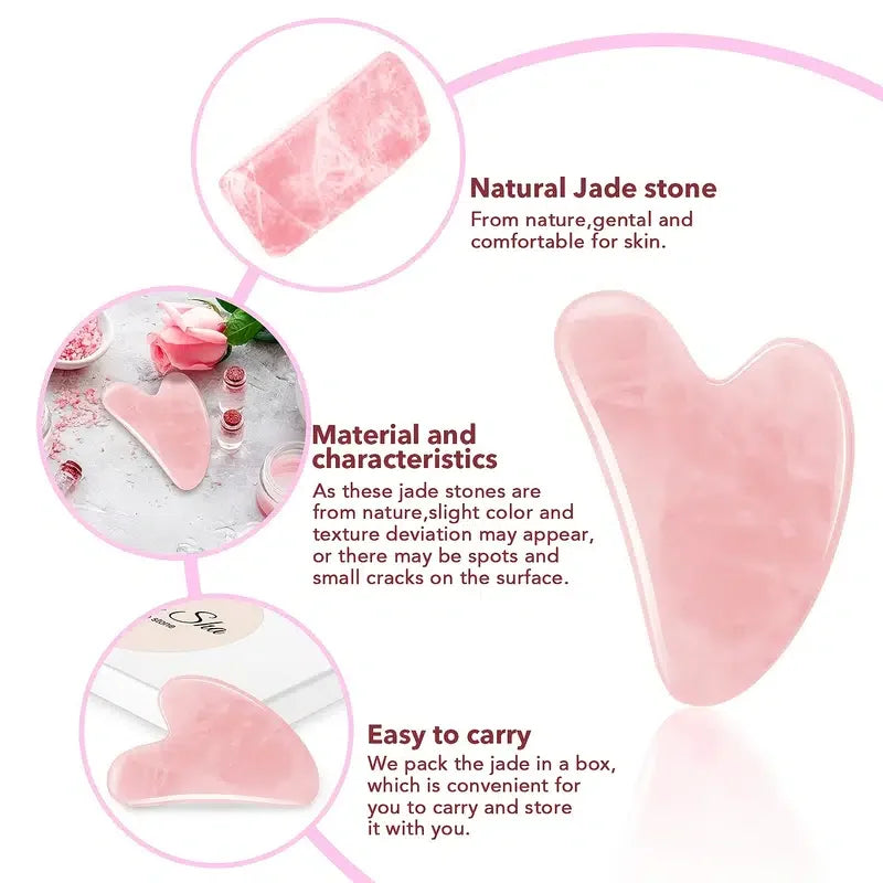 Natural Stone GuaSha Jade Facial Beauty Scraping Massage