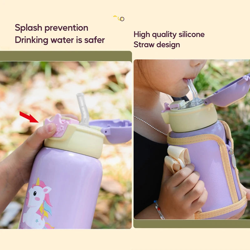 Unicorn Kids Thermos Bottle Cute Children's Thermal Water Bottle Stainless Steel