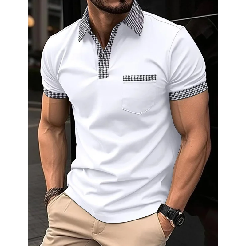 Summer New Men's Casual Short-Sleeved Polo Shirt Office Fashion