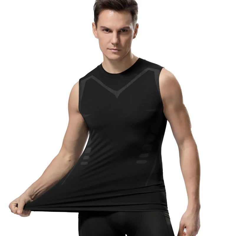 Compression Tank Top Men Gym Shirt Sleeveless Quick Dry Printing