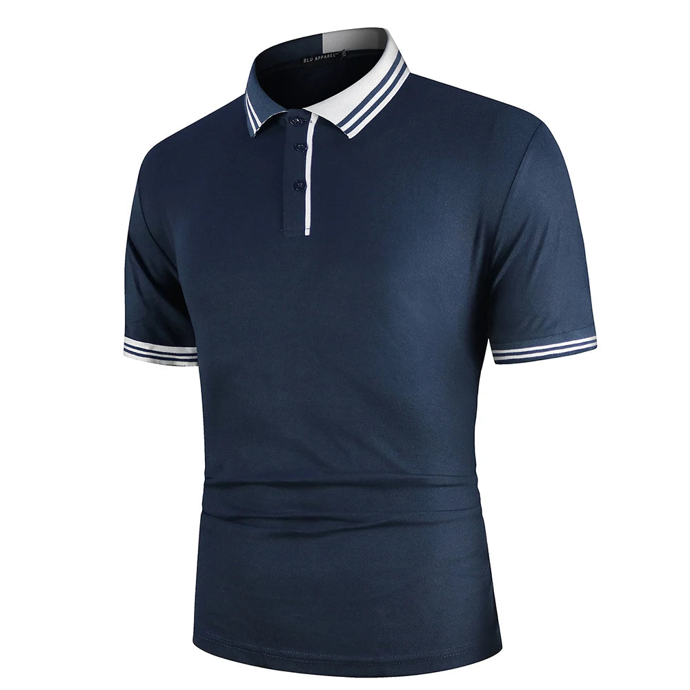 KB Men Polo Men Shirt Short Sleeve Polo Shirt Contrast Color Polo