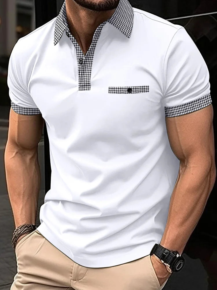 Summer New Men's Casual Short-Sleeved Polo Shirt Office Fashion