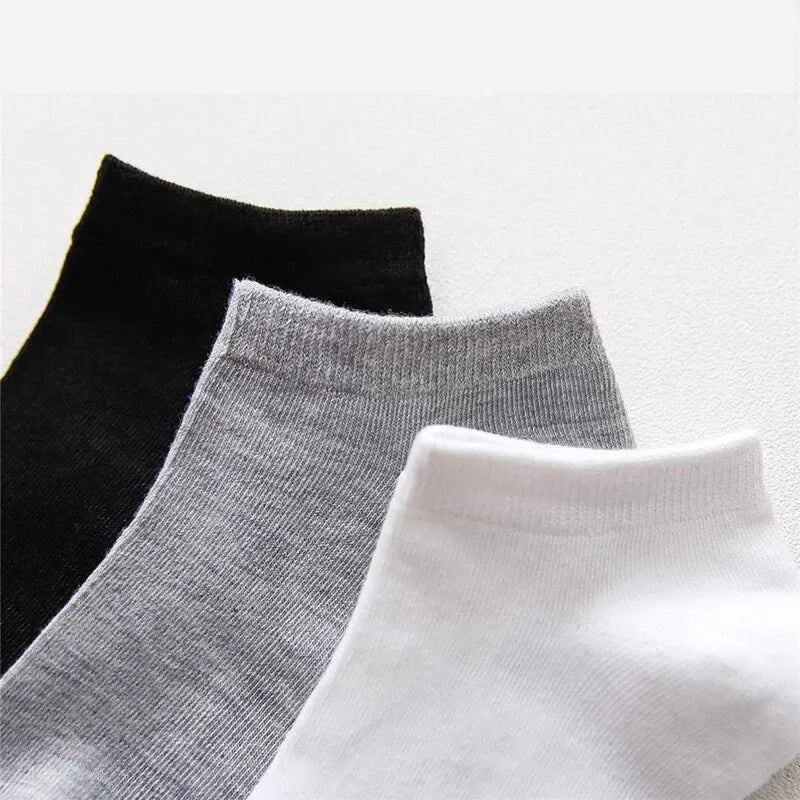 10 Pairs Men's Polyester Boat Socks New Style Black