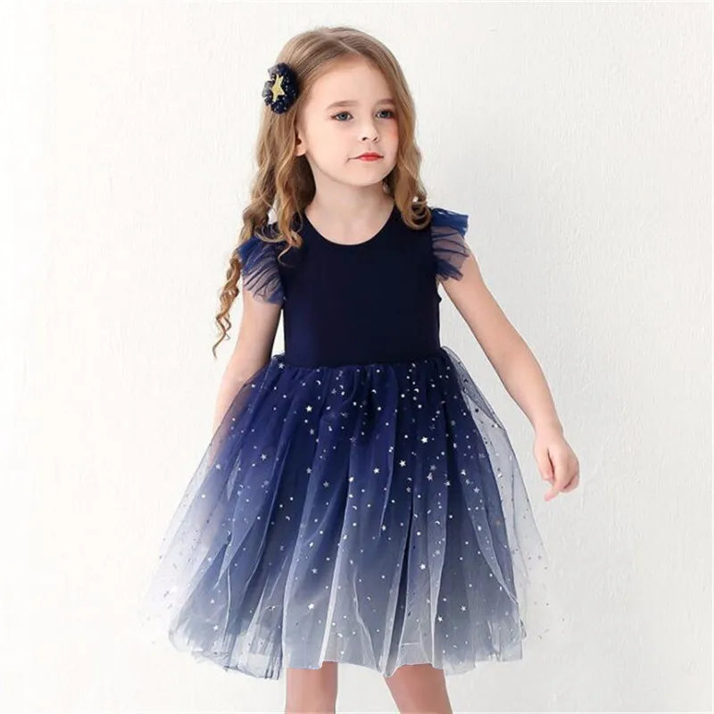 Summer Girl Dress Princess Star Sleeveless