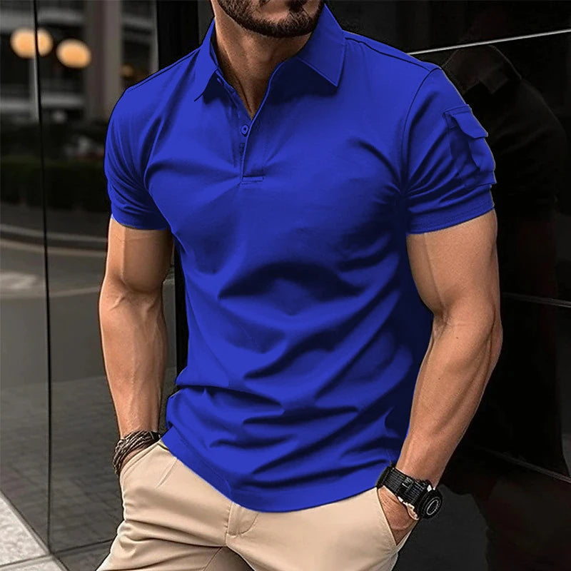 Summer New Men's Casual Short-Sleeved Polo Shirt Office Fashion