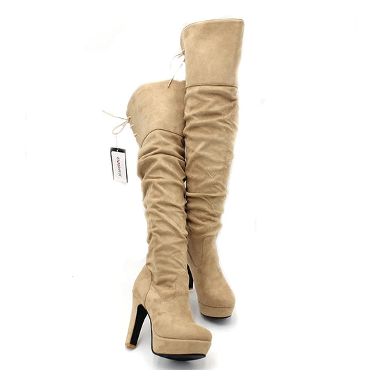 Women Boots Over-the-Knee  for  Flock Tassel Ladies