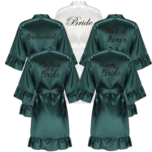 Green Wedding Bride Bridesmaid Robes