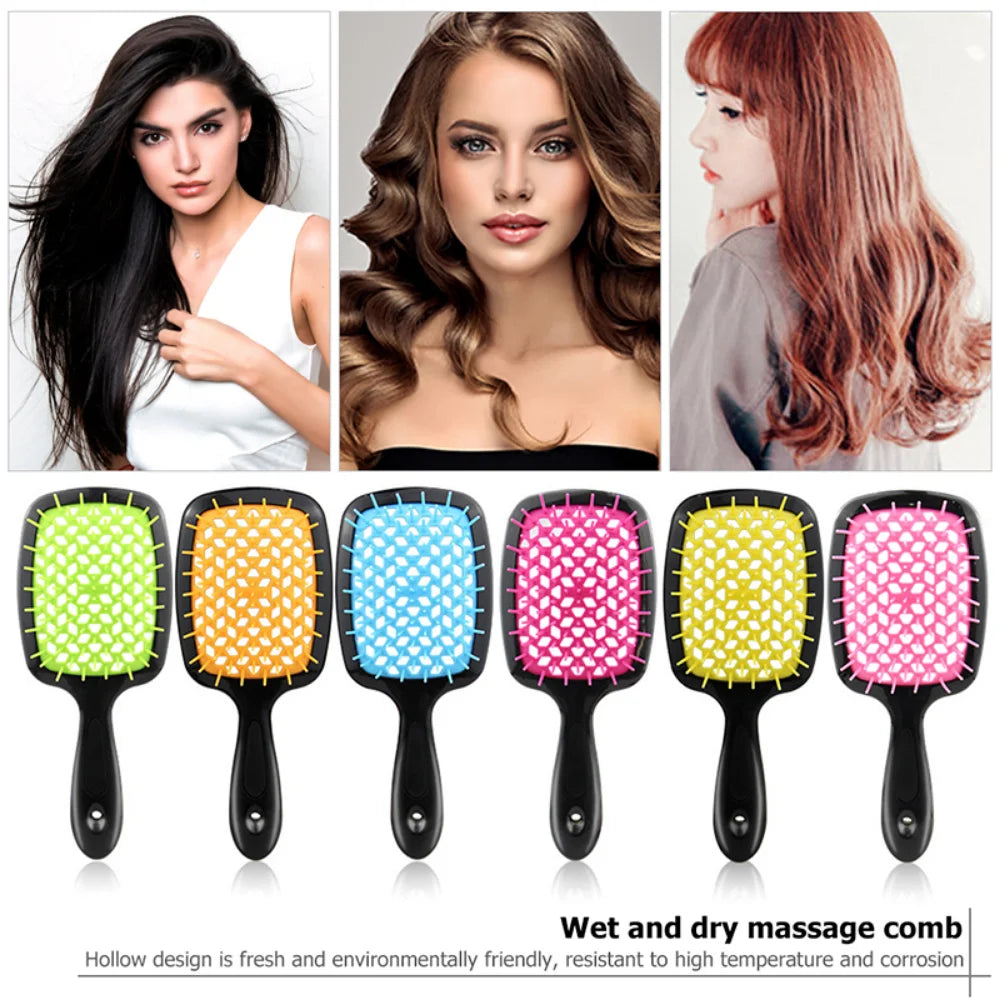 Tangled Hair Comb Detangling Hair Brush Massage Combs Hollow Out Wet Curly Hair Brushes Barber Comb Salon Hair Styling Tools