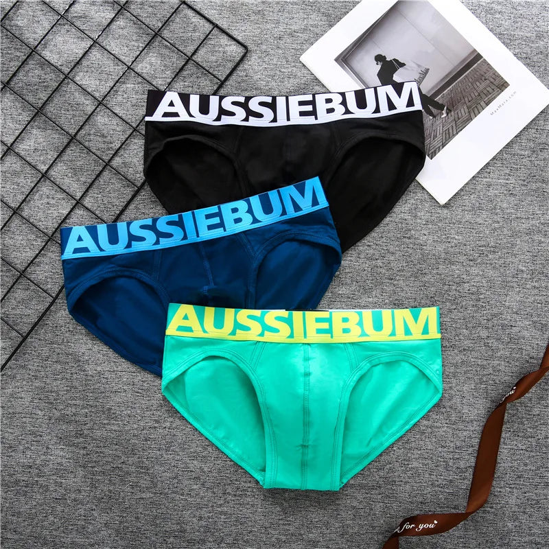 Aussiebum men's cotton underwear letter low waist sexy comfortable