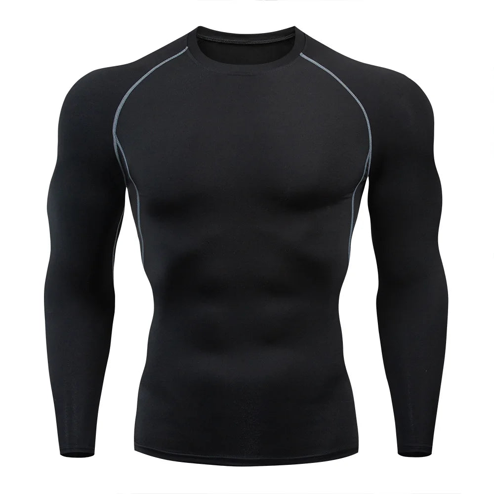 Men's T-shirt Men Running Sport T Shirt Men Compression Fitness Tops Tee