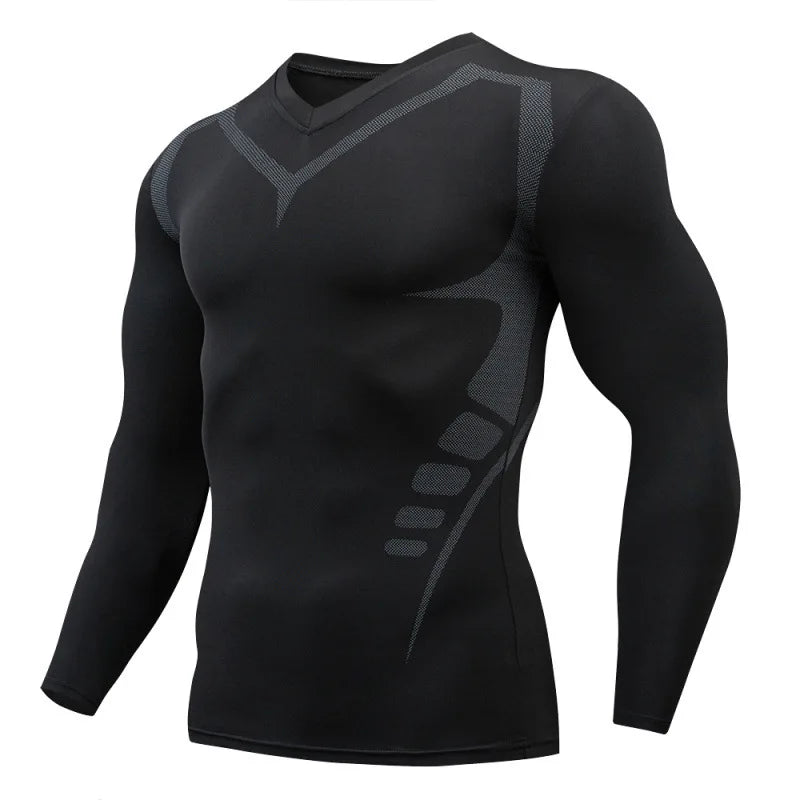 Men Sport T Shirt Fitness Running Shirt Quick Dry Long Sleeve