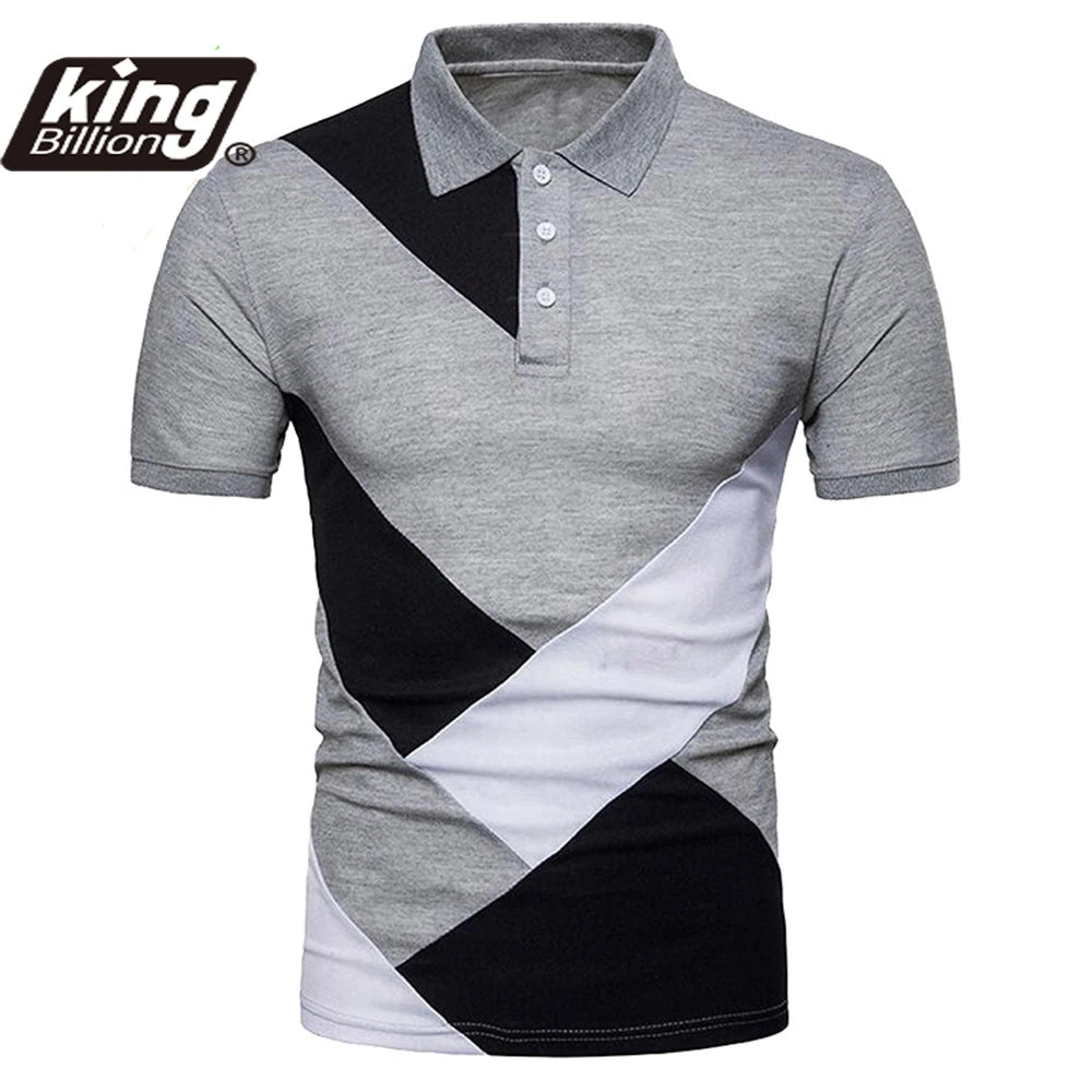 KB Men Polo Men Shirt Short Sleeve Polo Shirt Contrast Color Polo