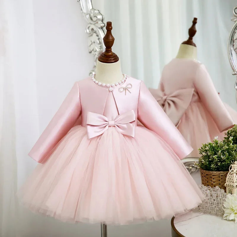 Baby Girl Dress Round Collar Pink Sleeveless