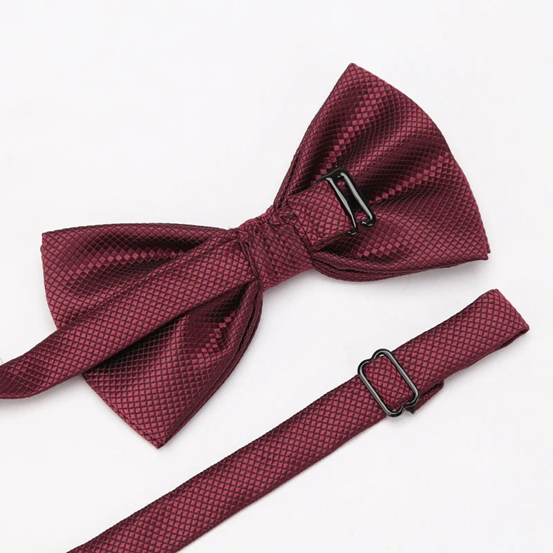 Men Plaid Bowties Groom Mens Solid Fashion Cravat