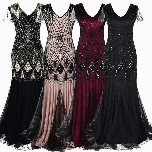 Long Sequin Dress Banquet Party Evening Dress Ladies