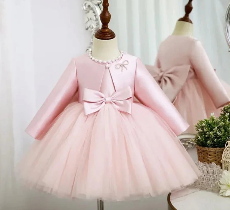 Baby Girl Dress Round Collar Pink Sleeveless