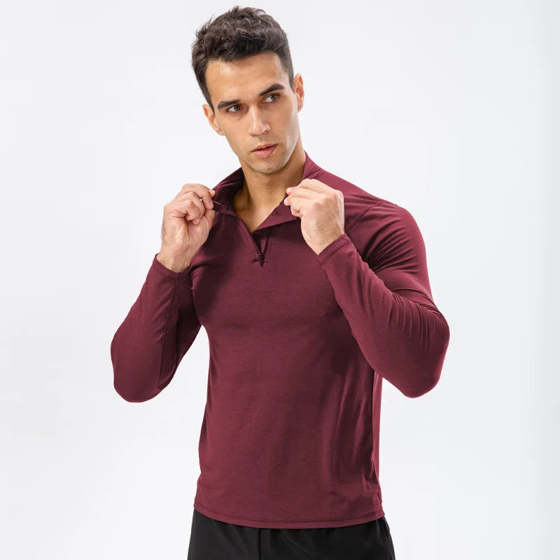 Men's Autumn Fitness Long-Sleeved Quick-Dry Running Tops