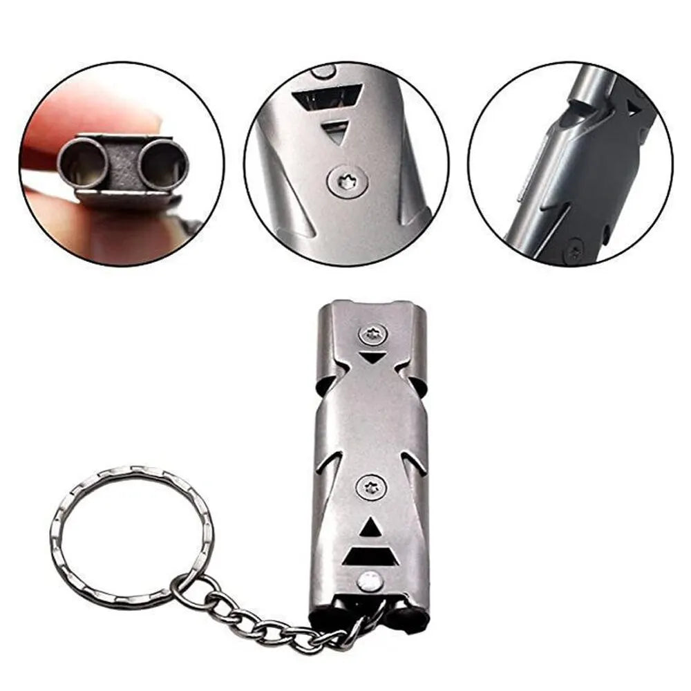 Double Pipe Whistle Pendant Keychain High