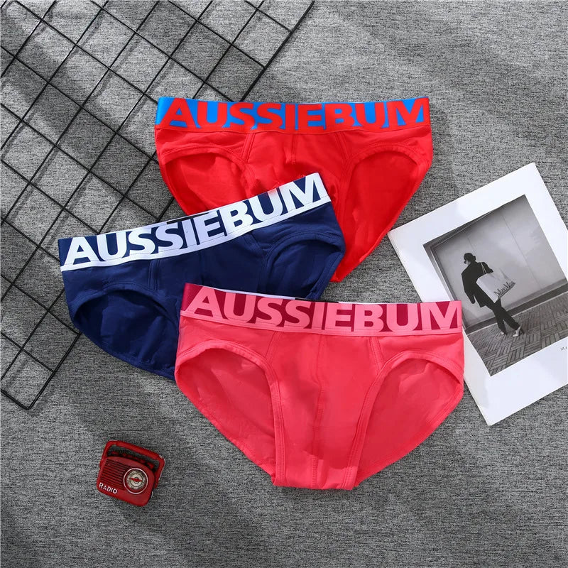 Aussiebum men's cotton underwear letter low waist sexy comfortable