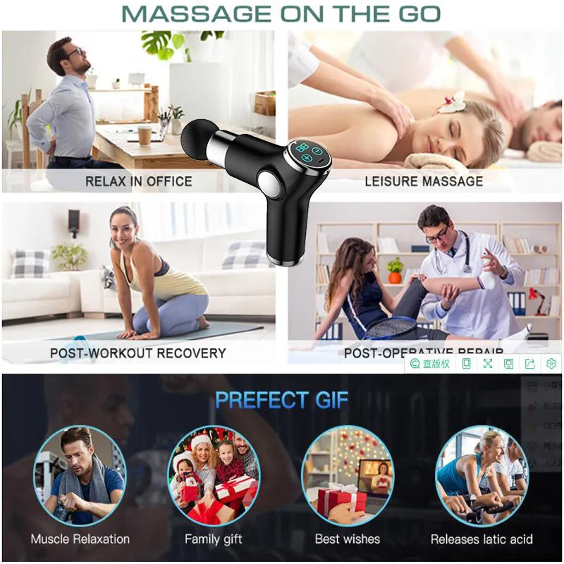 Speed Deep Tissue Percussion Muscle Massager Fascial Gun For Pain Relief