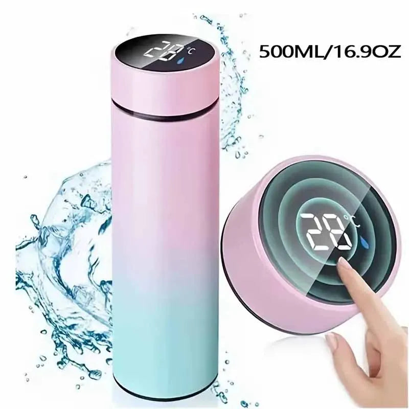 Stainless steel thermos bottle with digital