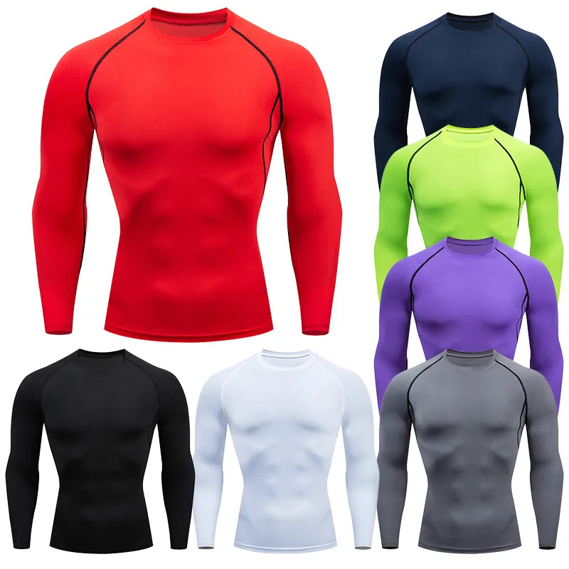 Men Sport T Shirt Fitness Running Shirt Quick Dry Long Sleeve